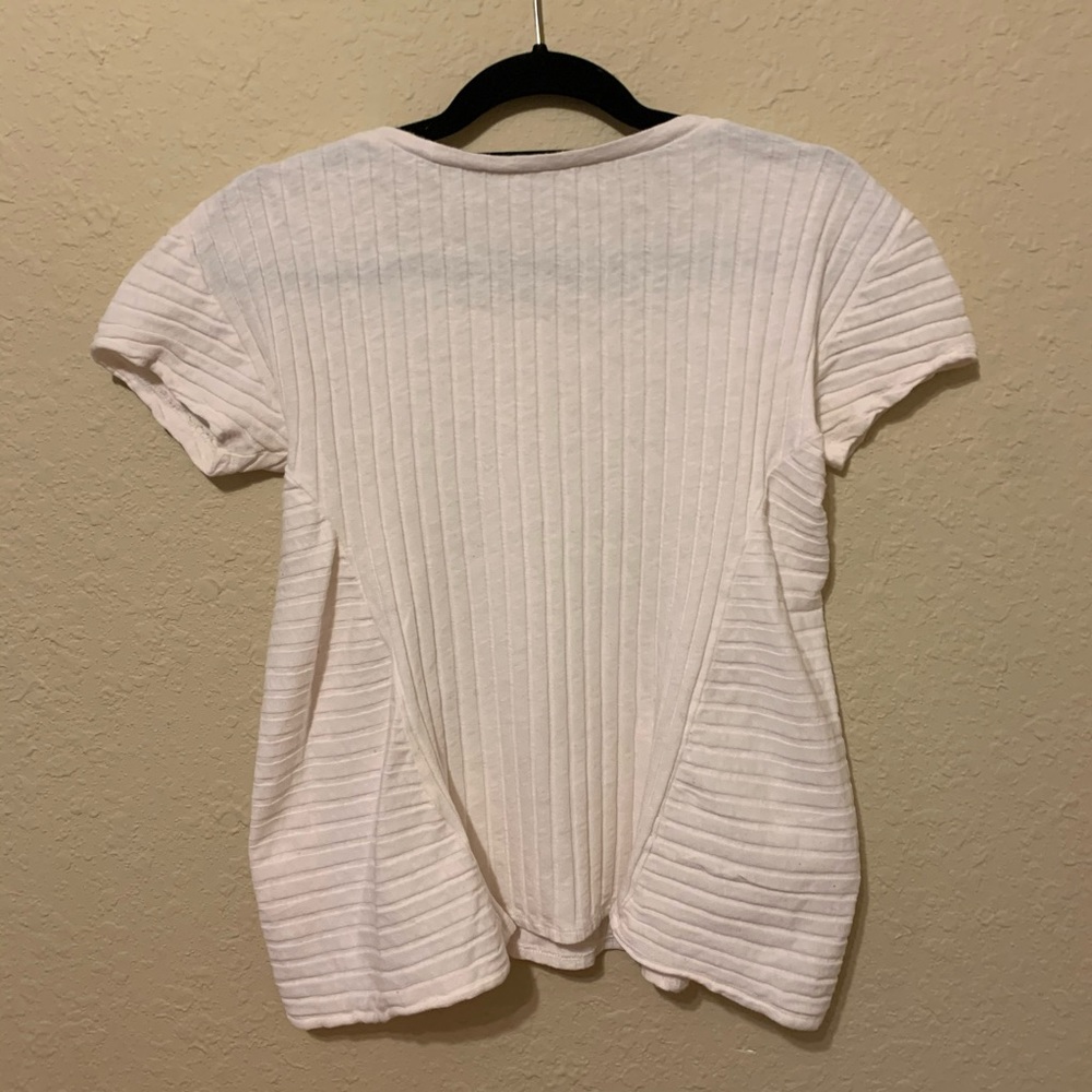 •Anthropologie• Bordeaux White Zipper shirt Sz M! - Picture 12 of 12